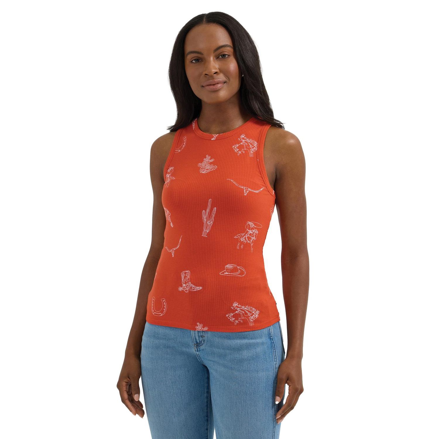 Wrangler Retro® Punchy Tank - Red Orange