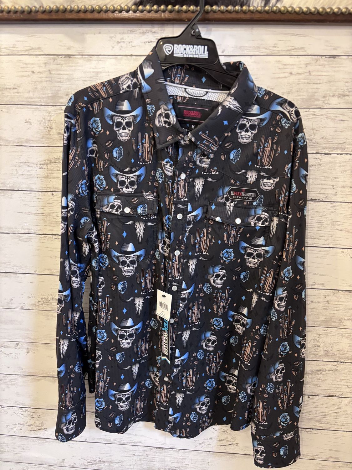 Skull Print Tek Western Shirt