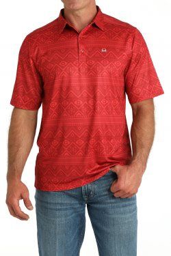 Cinch Western Print Polo