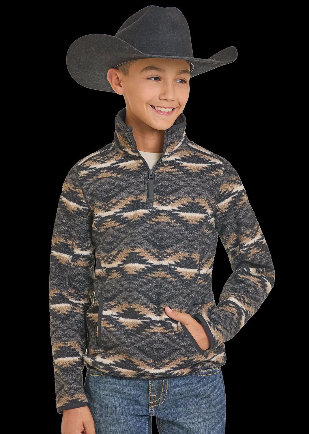 Printed Aztec Berber 1/4 Zip