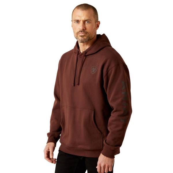 Ariat Mens Logo Hoodie-Deep Mahogany