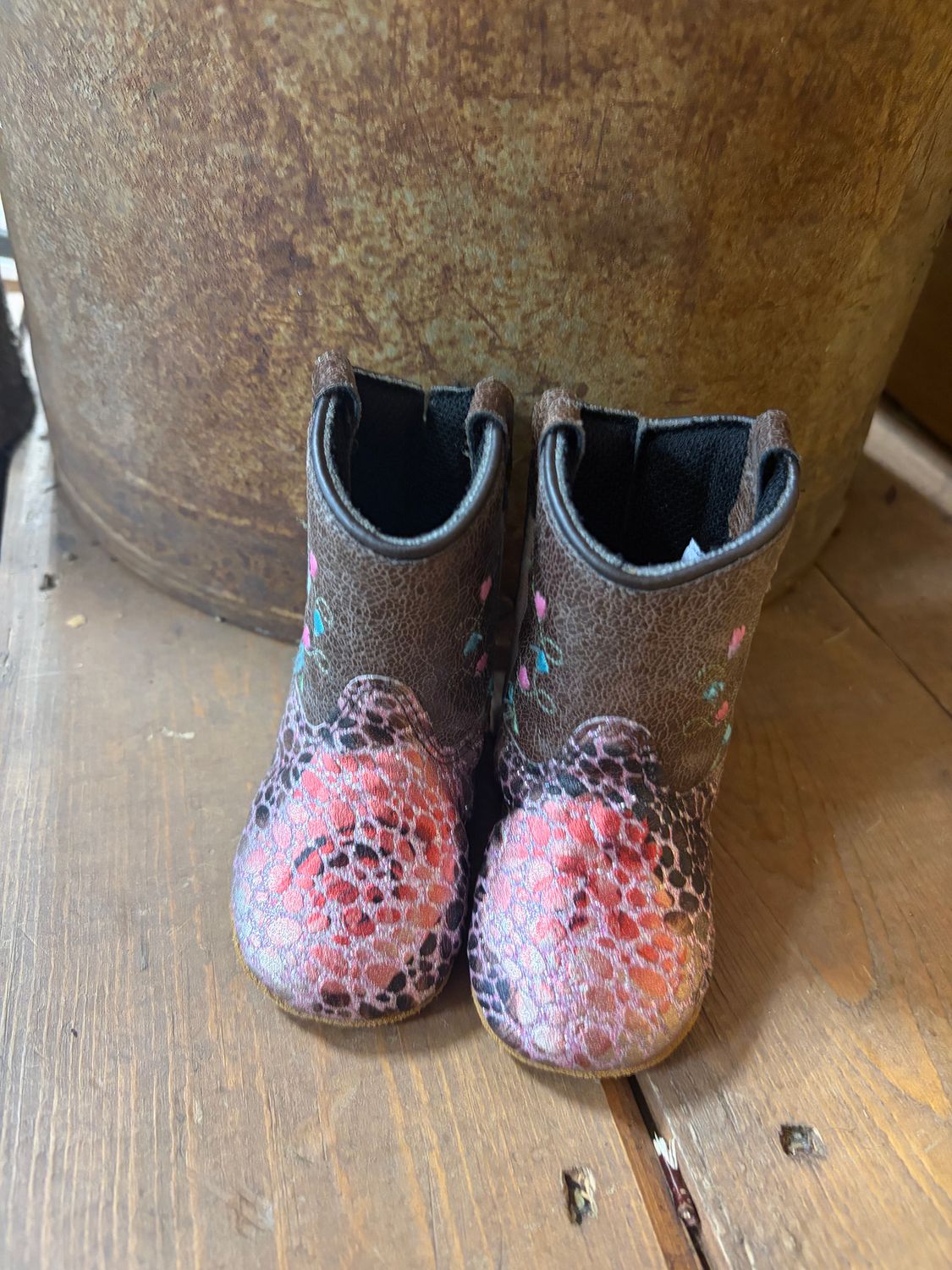 Old West Poppets Infant Cowboy Boots- Sparkly pink/brown