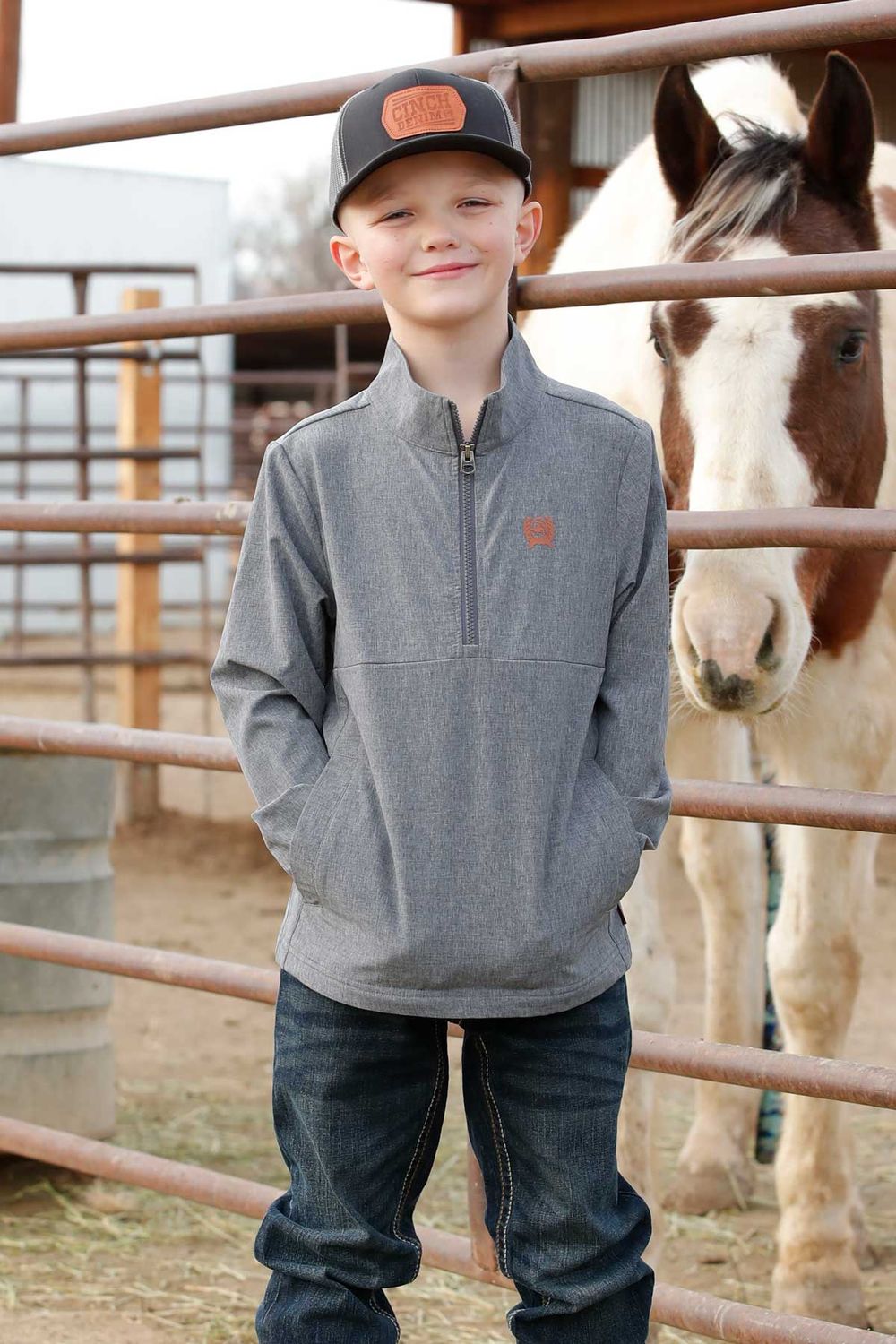 CINCH BOYS WINDBREAKER 1/26 - GRY