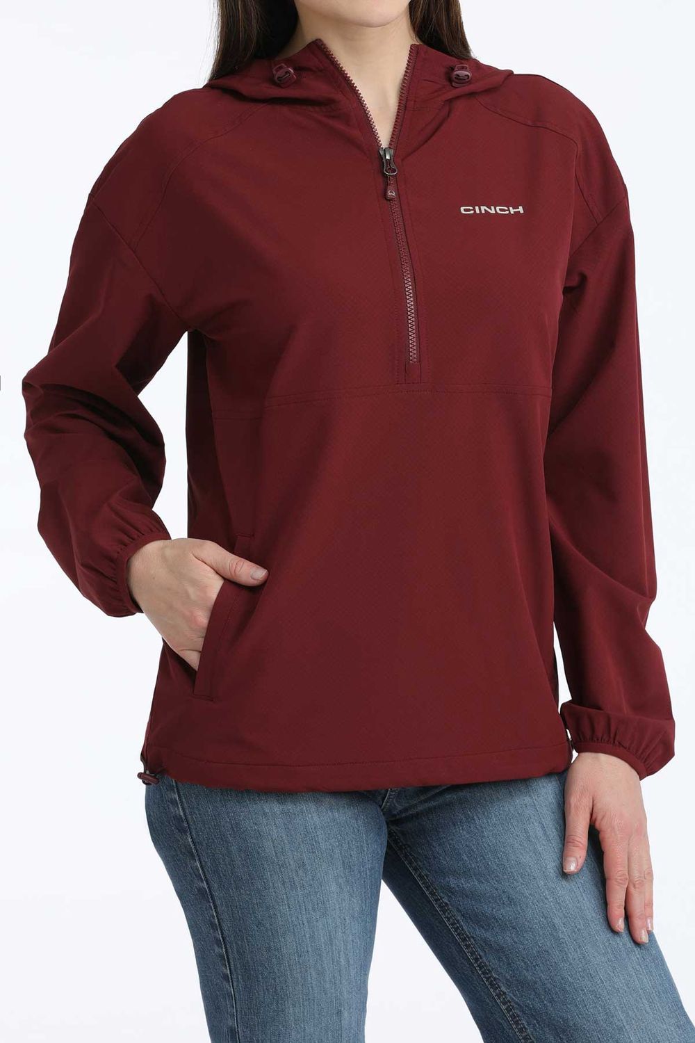 CINCH  WOMENS 1/2 ZIP PULLOVER 1/26 - BUR