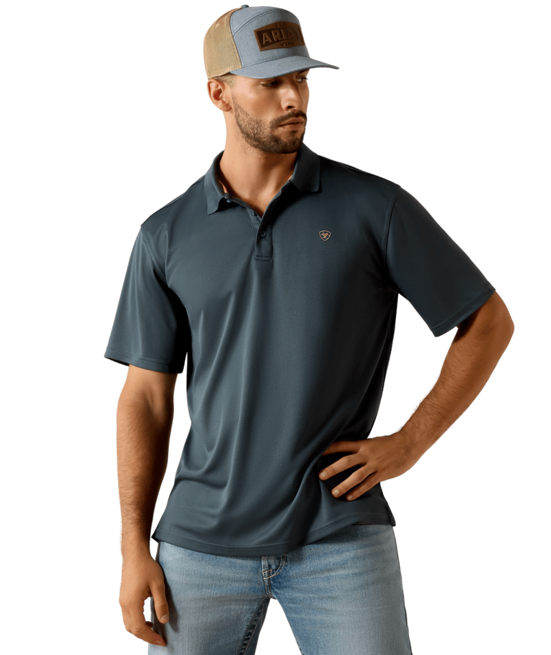 Ariat Mens TEK Polo- Dark Slate