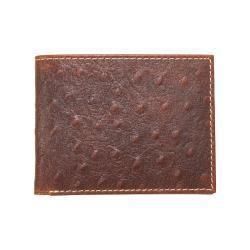 Nocona Mens Bifold Style Wallet Ostrich Leather Brown