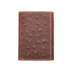 Nocona Mens Trifold Style Wallet Ostrich Leather Brown