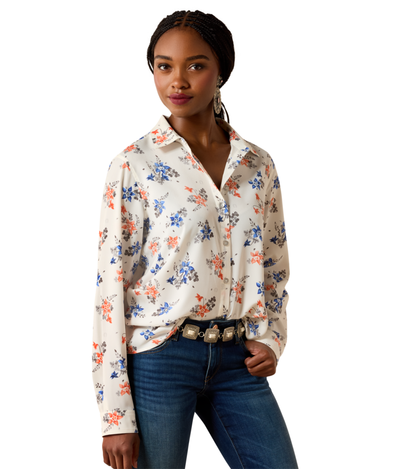 Ariat WMS Homestyle Shirt-Horseshoe Print
