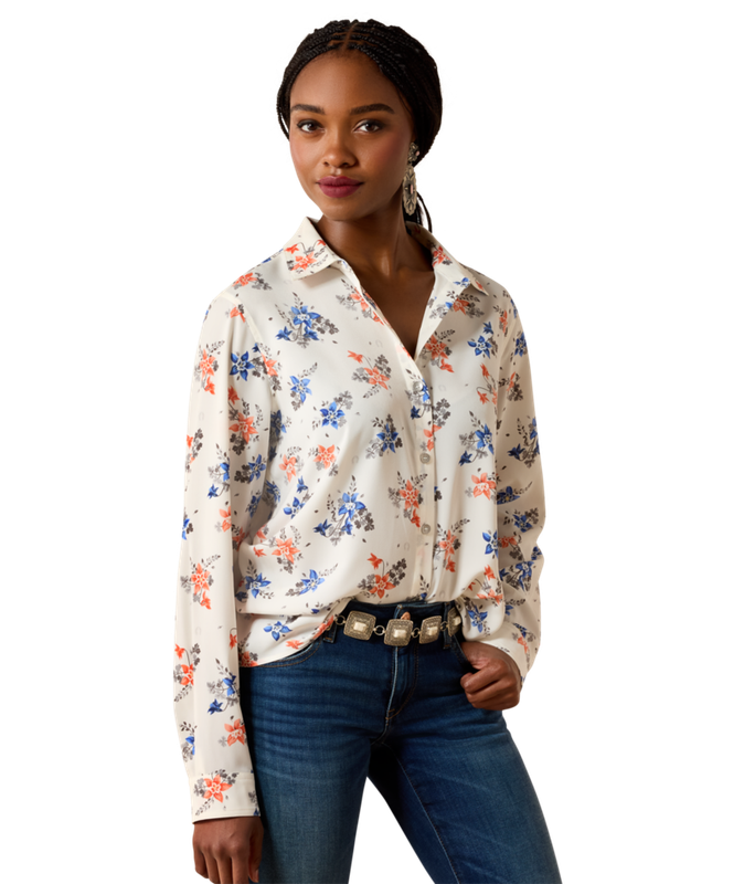 Ariat Women’s Homestyle Shirt-Horseshoe Print