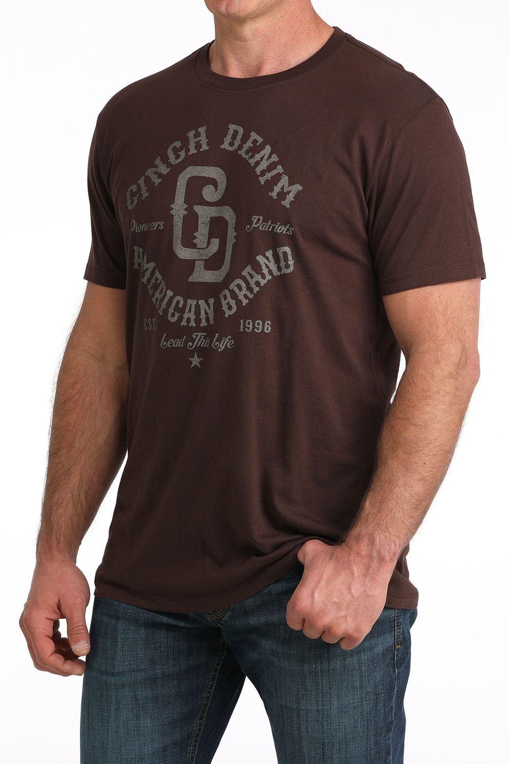 CINCH MENS S/S TEE - BRN