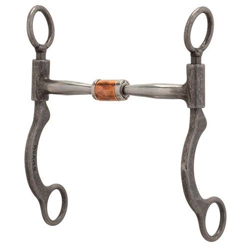 Pro Series Short 6-1/2" Cheek Horse Bit, 5" Sweet Iron Copper RollerBuffed Black