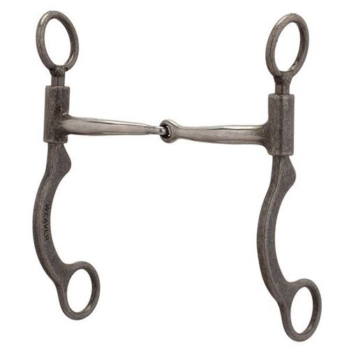 Pro Series Short 6-1/2" Cheek Horse Bit, 5" Sweet Iron SnaffleBuffed Black