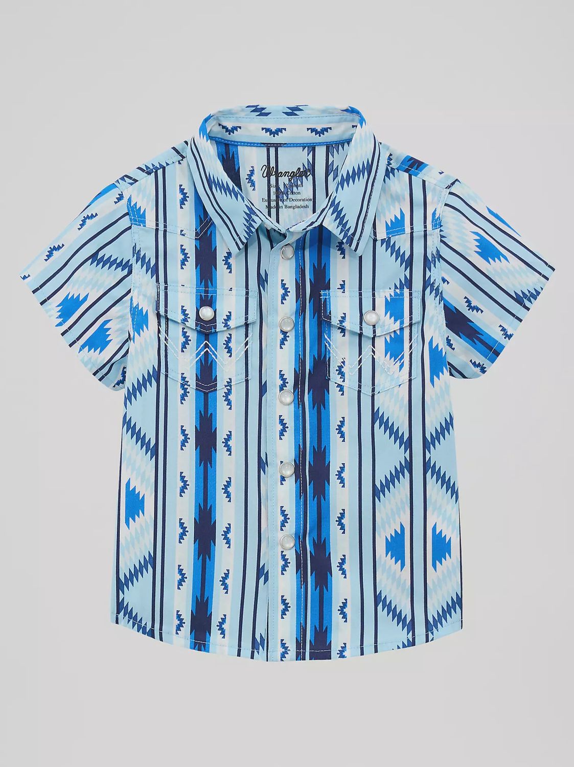 Little Boy's Checotah Snap Front Western Shirt - Icy