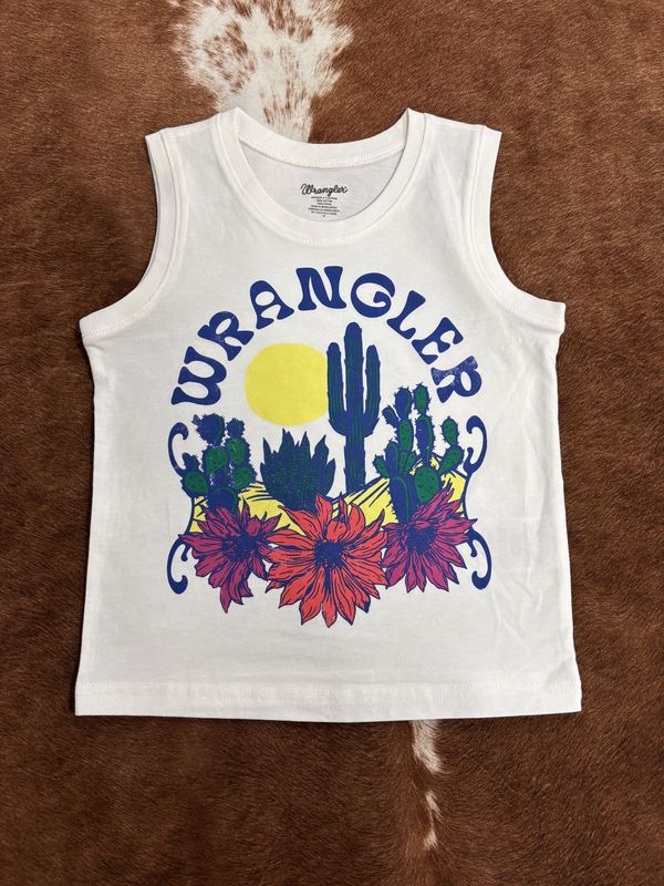 Wrangler Girl's White Sleeveless Top