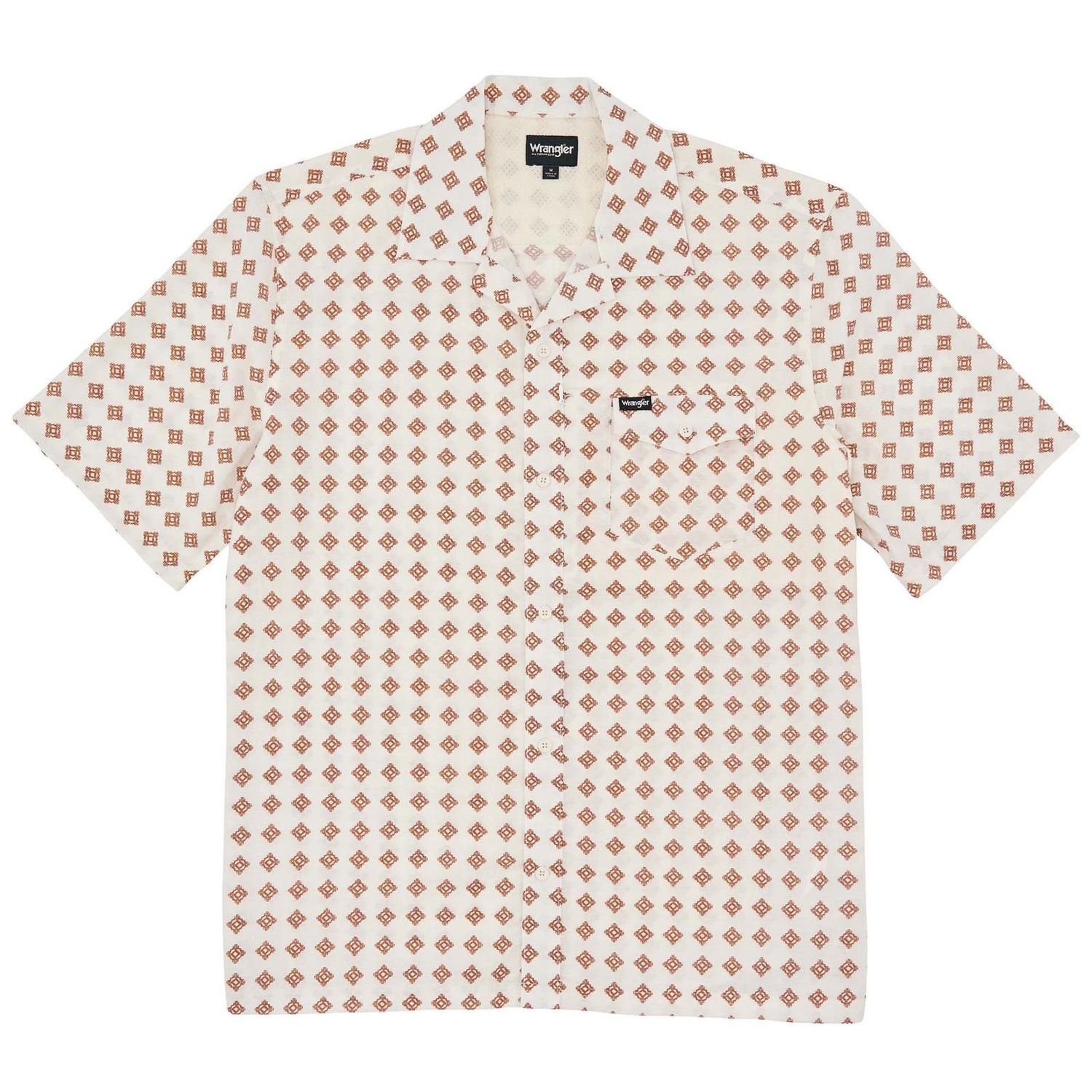 Wrangler® Short Sleeve Clean Snap Shirt - Jet Stream Print