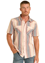 Panhandle SS Aztec Multi Stripe Snap Shirt