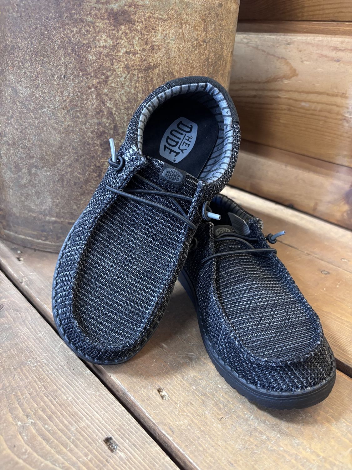 Hey Dude Wally Youth Stretch Sox-Black/Black