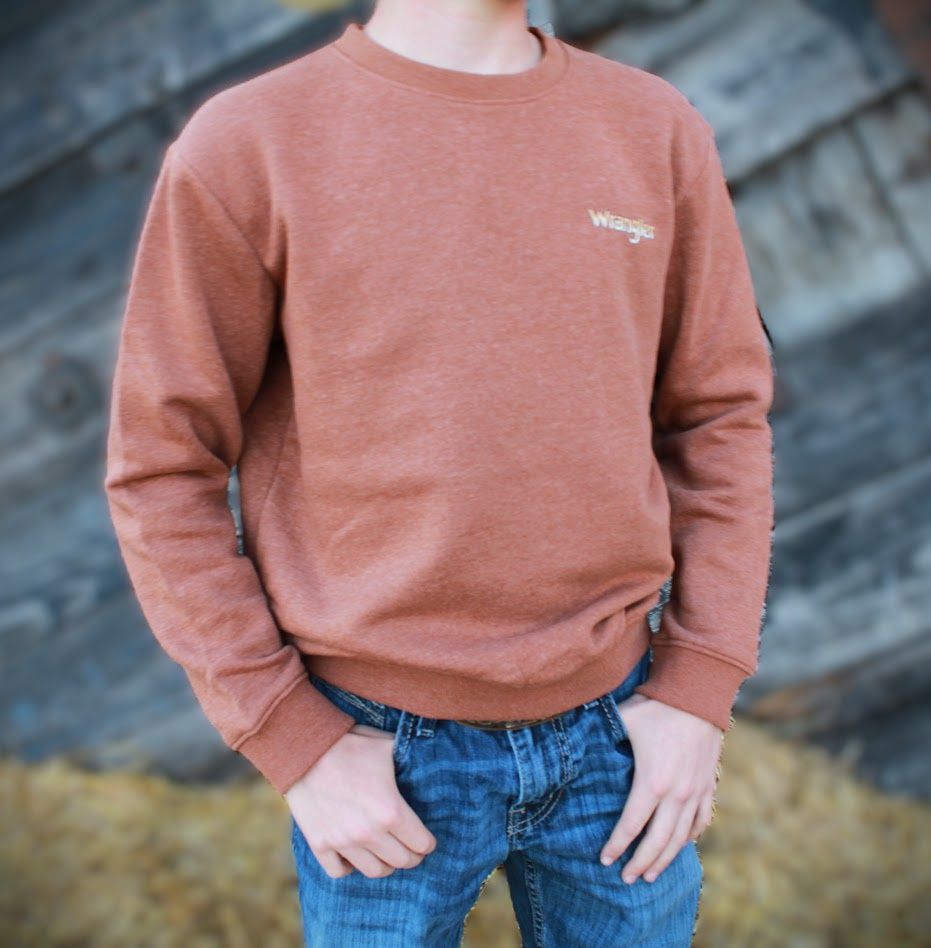 Wrangler Boy's Graphic Pullover Sweatshirt - Brown