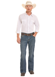 Rock &amp; Roll Rope Stitch Emb Double Barrel Boot Cut