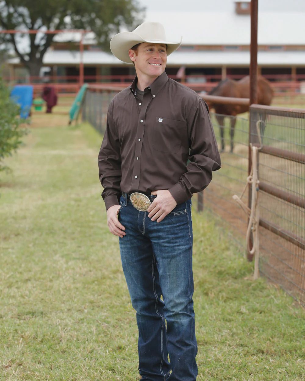 Cinch Men’s Classic Fit Western Shirt - Brown