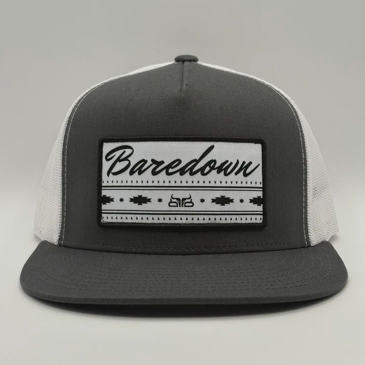Baredown Hustle Flat Brim - Grey &amp; White