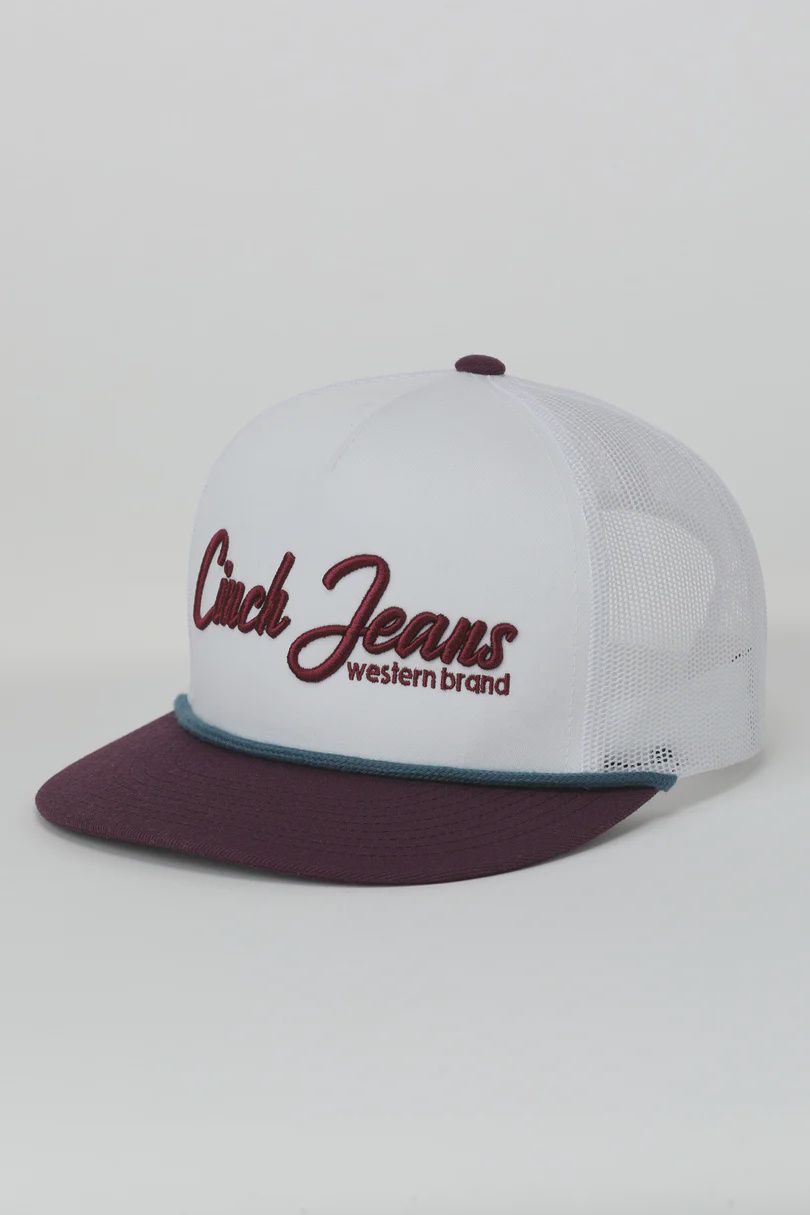 Cinch  Men's Flat Brim Hat - Purple &amp; White
