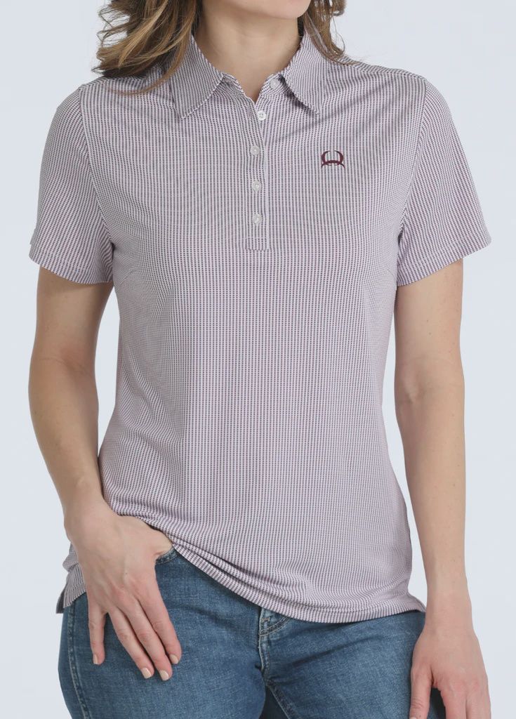 Cinch Women's Short Sleeve Polo - Purple
