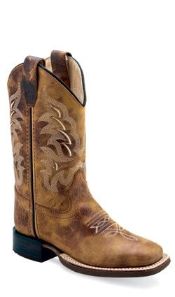 Old West Boy's Square Toe Boot - Tan