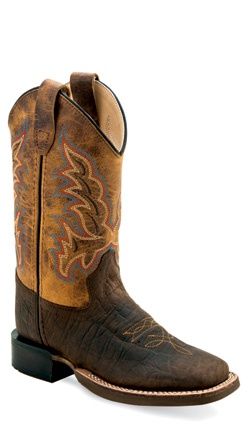 Old West Kid's Square Toe Boot - Multicolor