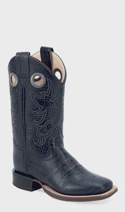 Old West Black Leather Kid Boots