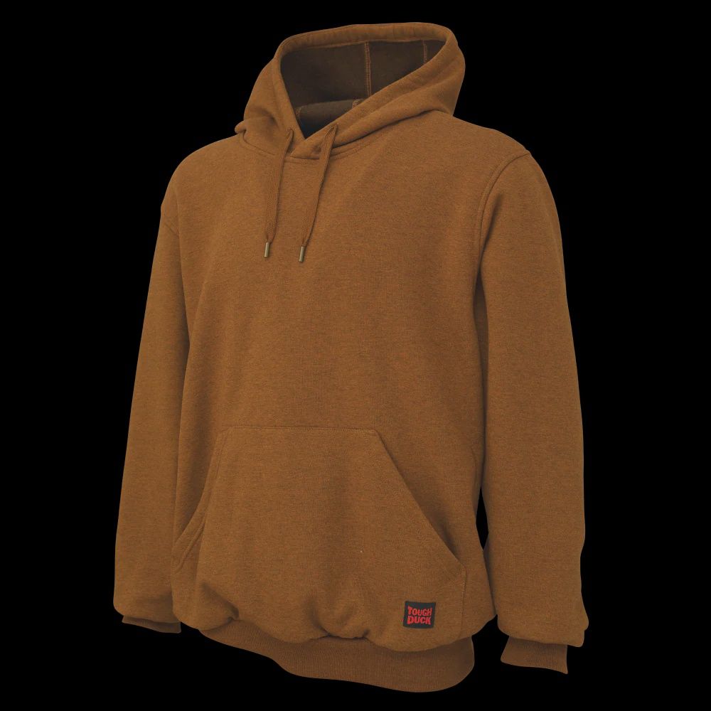 Tough Duck Fleece Pullover Hoodie- Melange Brown