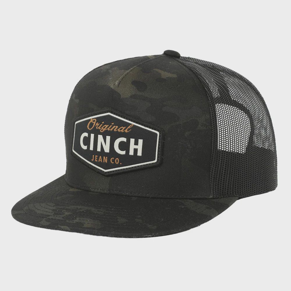 Cinch Men’s Flat Brim Hat - Dark Camo