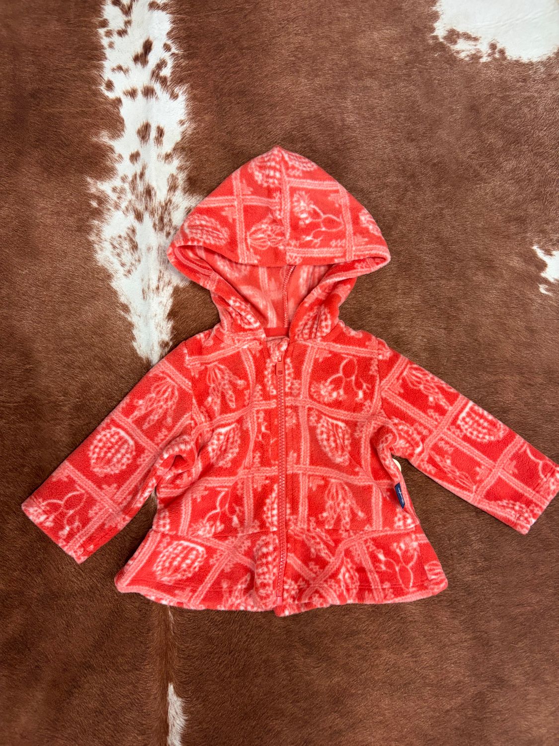 Wrangler Little Girl's Fleece Graphic Full Zip Ruffle Hem Hoodie