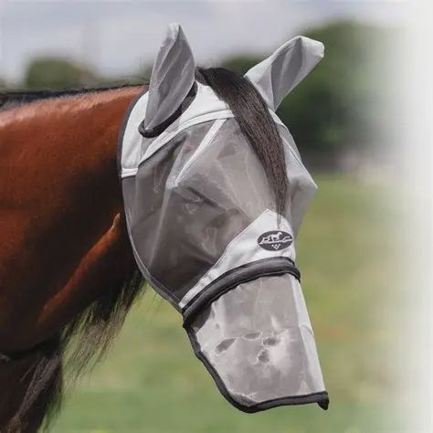 Professional's Choice Flyscreen Mask W/ Nose Cover - Grey