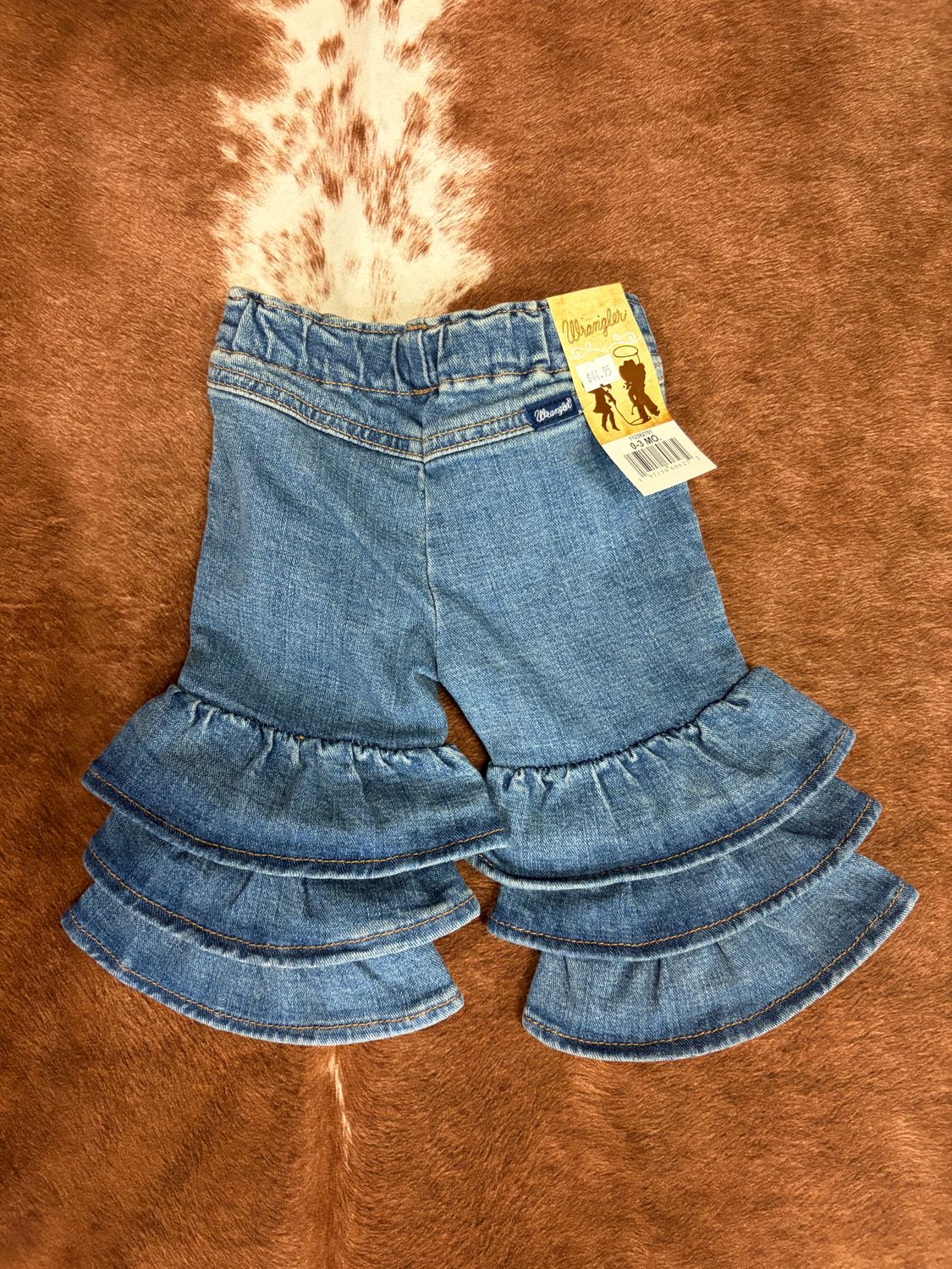Wrangler® Baby Girls Pull Up Tiered Flare Jean