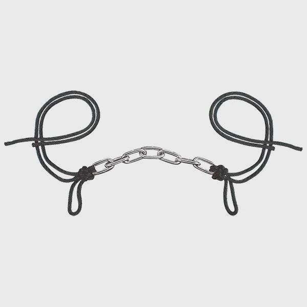Weaver Nylon Rope Chain Curb Strap - Black