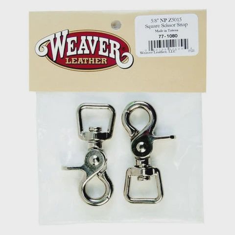 Weaver Square Scissor Snaps 5/8", 2pk