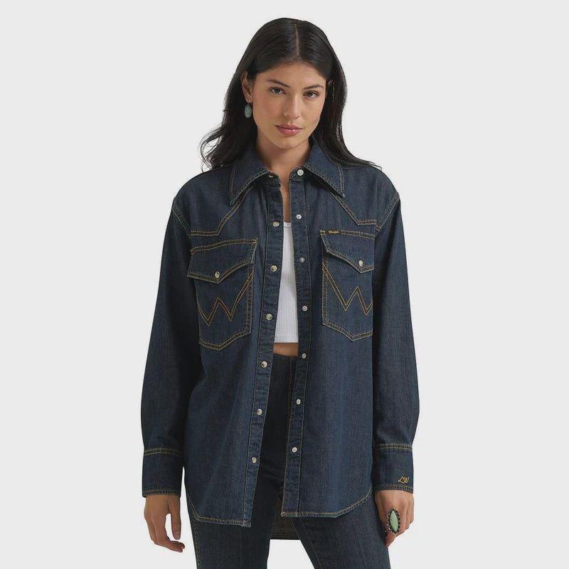 Wrangler Women's Lainey Wilson Denim Long Sleeve Button Up - Sandrider