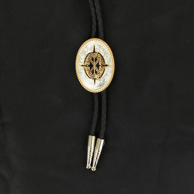 Double S Aztec Bolo- Blk. &amp; Gold