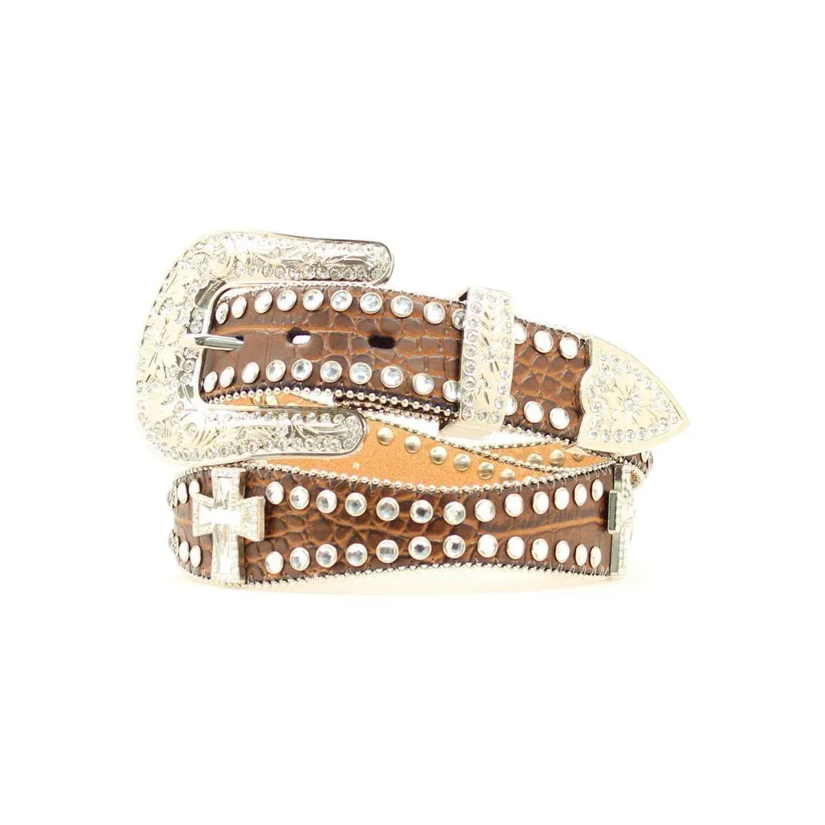 Blazin Roxx Women's Rhinestone Studded Cross Concho Belt
