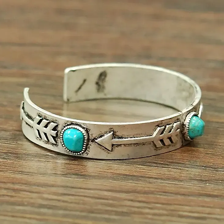 Western Arrow Turquoise Cuff Bracelet