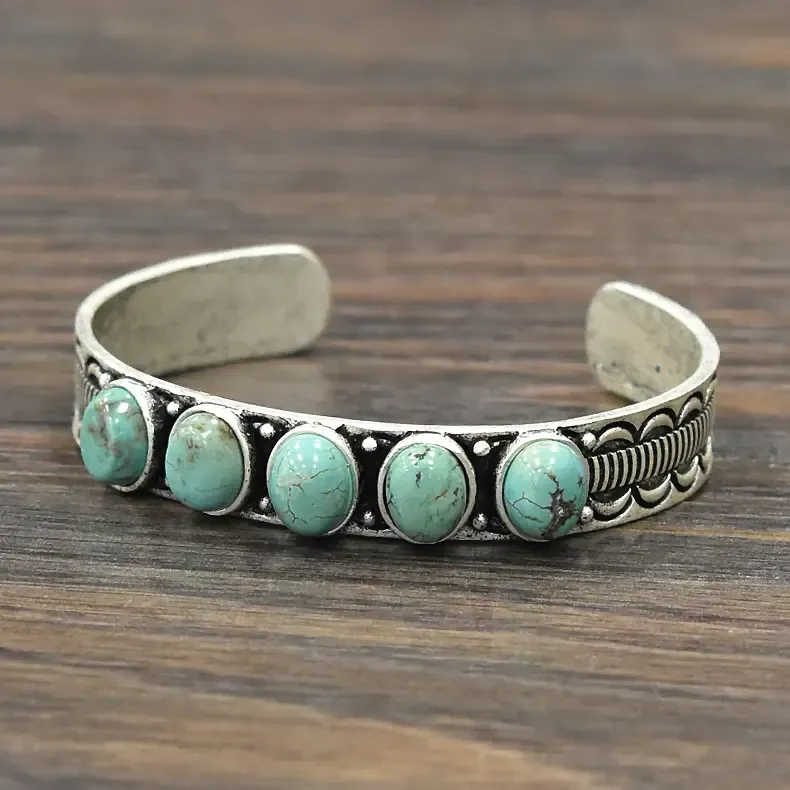 Beaded Turquoise Cuff Bracelet