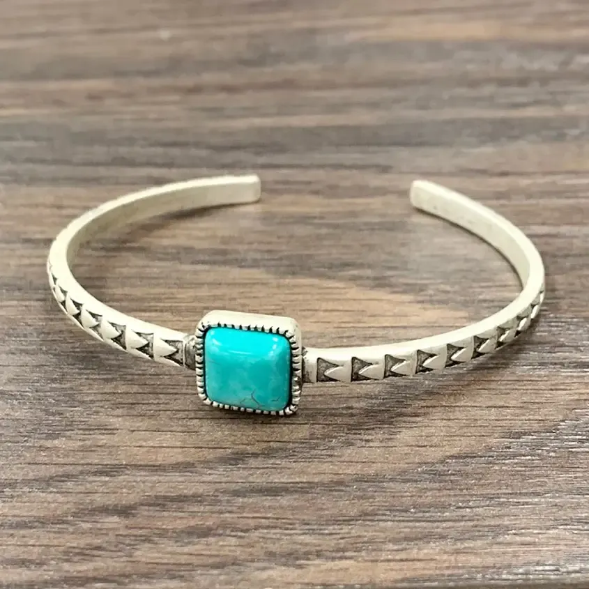 Square Turquoise Cuff Bracelet