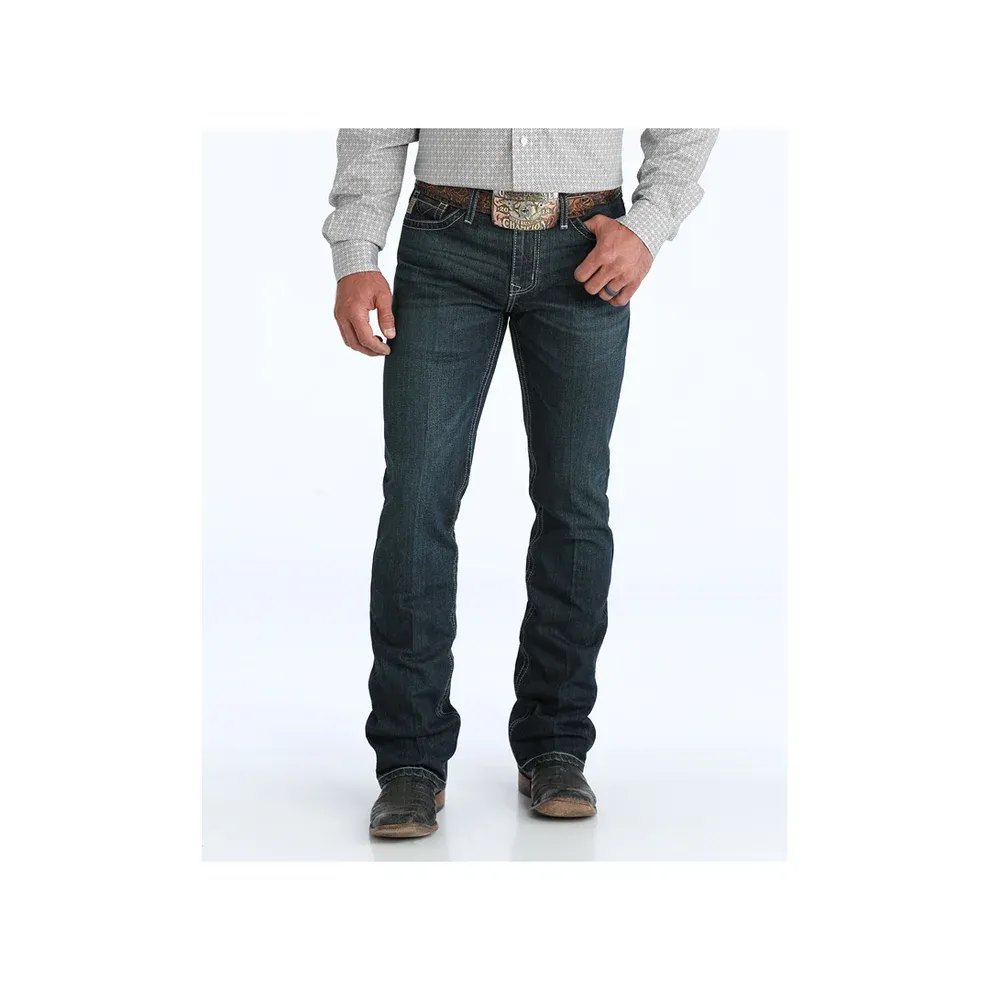 Cinch Men's Ian Dark Stone Wash Slim Bootcut Jeans