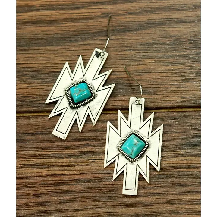 Bohemian Aztec Turquoise Earrings