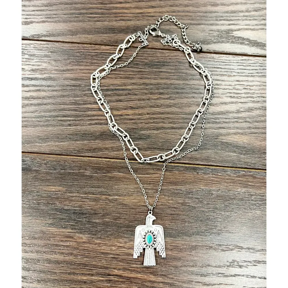 Turquoise Thunderbird Layered Necklace