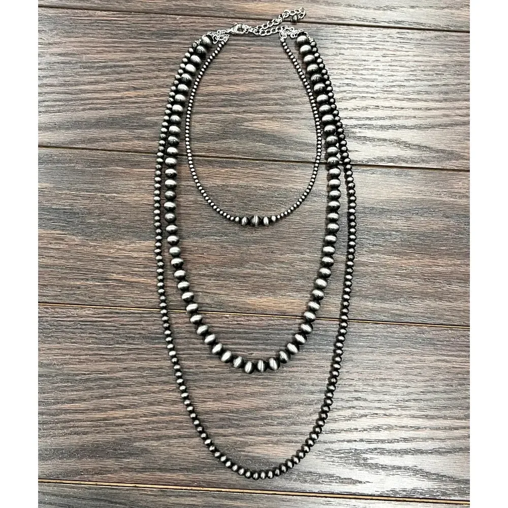 30" Layered Navajo Bead Necklace