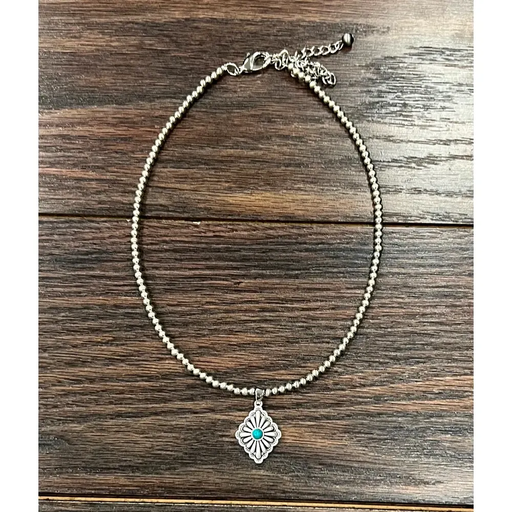 Silver Concho Necklace