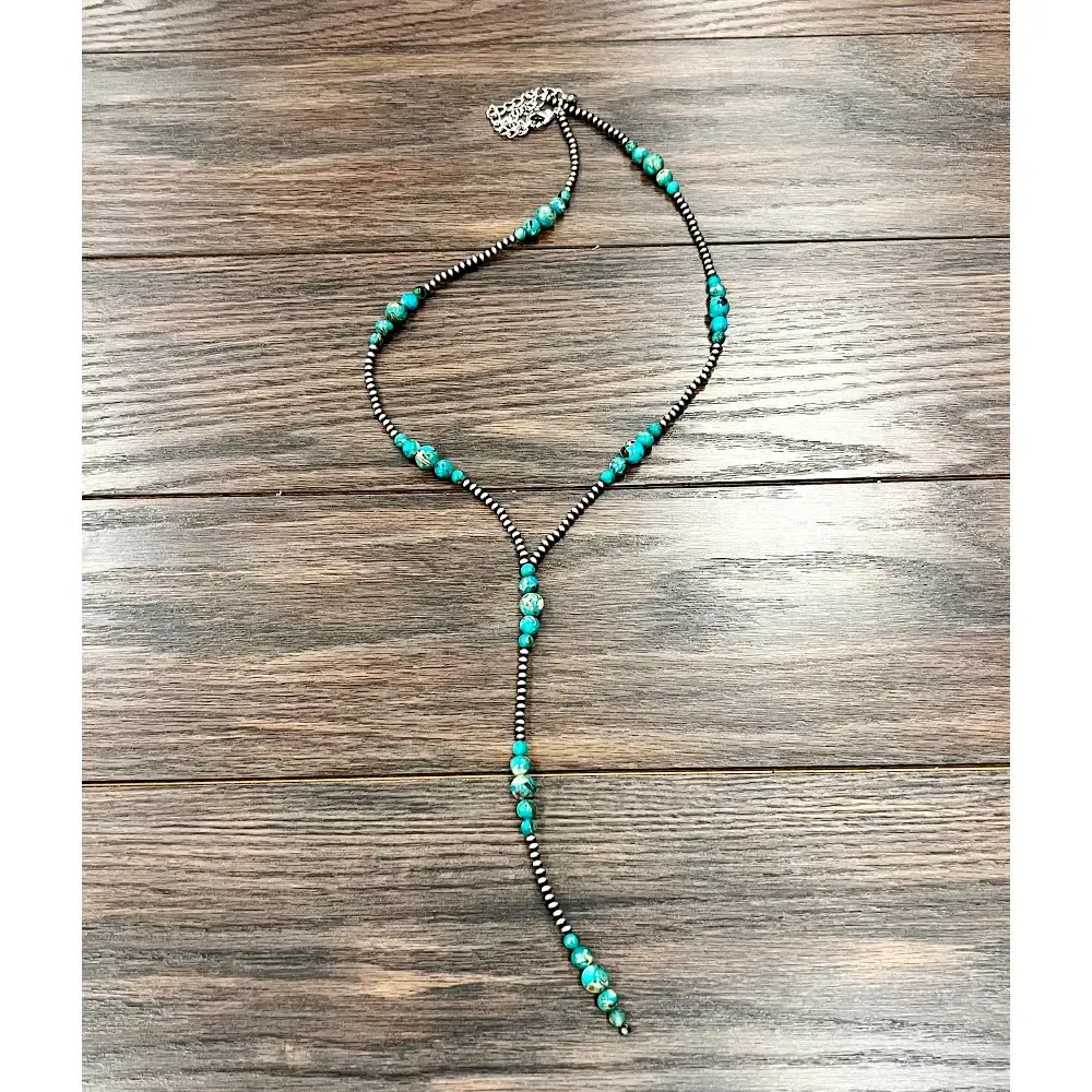 Turquoise &amp; Navajo Beaded "Y" Necklace