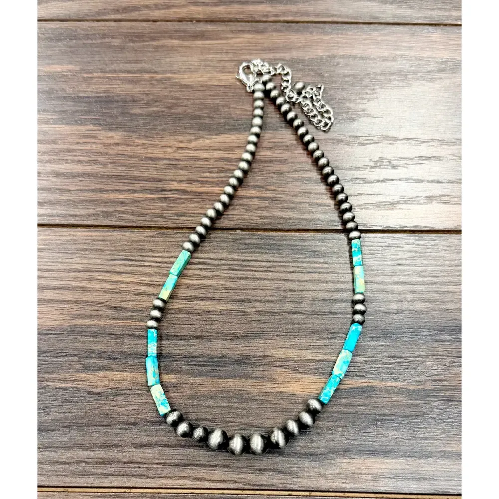 Rectangular Turquoise &amp; Navajo Necklace